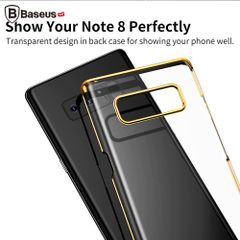 Ốp lưng trong suốt viền si màu Crome Baseus Glitter Case cho Samsung Galaxy Note 8 ( Ultra Thin, Luxury Plating Hard Plastic Case)