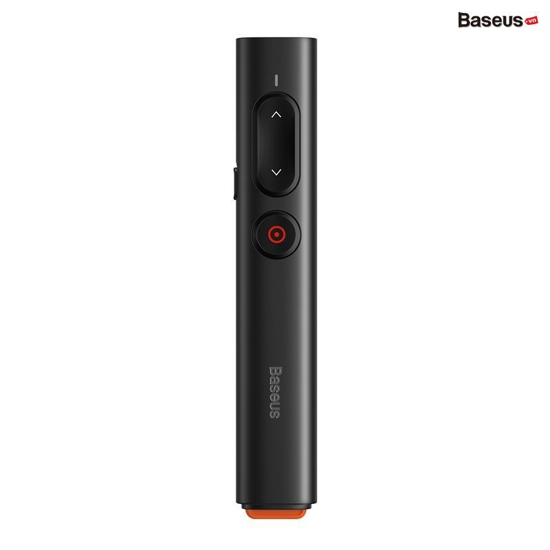 Bút trình chiếu thông minh Baseus Orange Dot PPT Wireless Presenter cho Macbook/Windows/Android (Youth version, 30m, 2.4Ghz USB/Type C Receiver, Red Laser Pointer/Presenter)