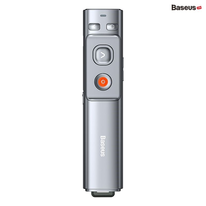 Bút Laser trình chiếu Baseus Orange Dot Wireless Presenter cho Laptop/Macbook (100m. 2.4Ghz USB/Type C Receiver, Wireless Remote Control, Red Laser Pointer/Presenter)