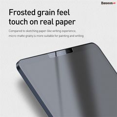 Miếng dán chống trầy, chống vân tay Baseus Paper-like Film cho iPad Pro 2021/2020/2018/ Pro 2017/iPad 9.7inch/iPad Mini/iPad 10.2inch (0.15mm, Nano-Sheild Clear Screen, Apple Pencil authentic writing Feeling)