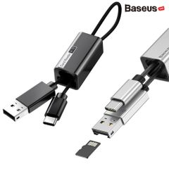 Cáp sạc nhanh Type C tích hợp đầu đọc thẻ nhớ Baseus Pendant Card Reader (2A, 16cm, 2in1 TF Card Reader OTG USB Type C Cable and Sync Data)