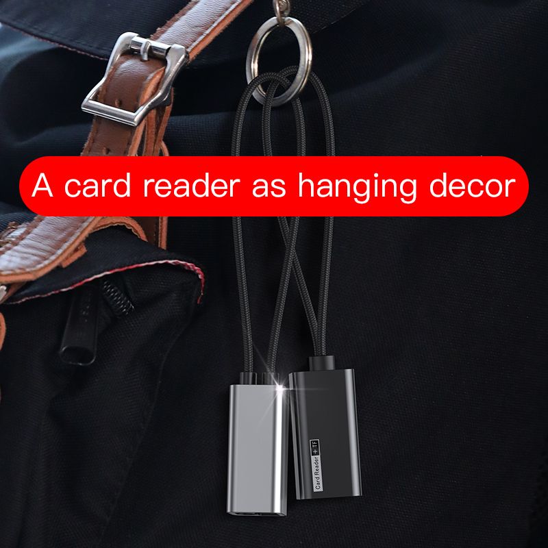Cáp sạc nhanh Type C tích hợp đầu đọc thẻ nhớ Baseus Pendant Card Reader (2A, 16cm, 2in1 TF Card Reader OTG USB Type C Cable and Sync Data)