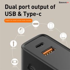 Bộ sạc nhanh tích hợp pin dự phòng Baseus Power Station 2in1 10000mAh PD3.0/QC3.0 (18W Type C and USB Double Quick Charge, Travel Charger & Powerbank)