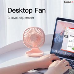 Quạt mini để bàn Baseus Baseus Pudding-Shaped Fan ( 3 mức tốc độ - Mini USB Air Cooling Fan Clip Desk Fan)