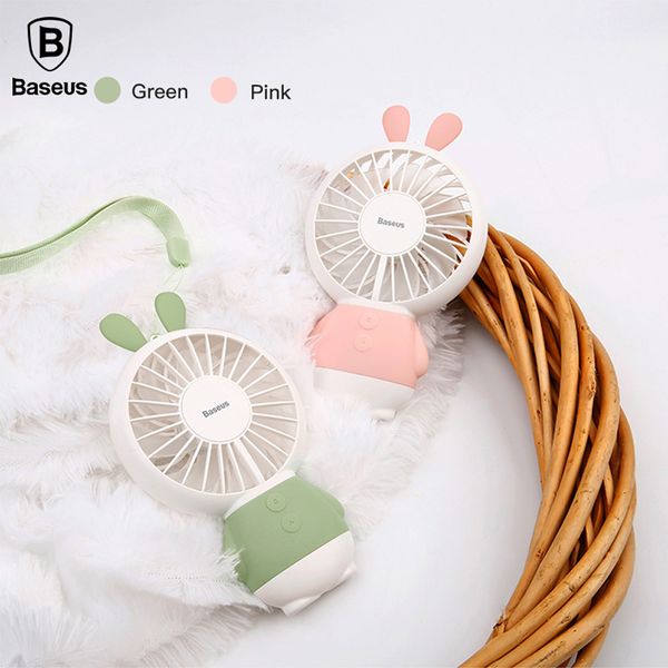 Quạt mini cầm tay có đèn hình chú Thỏ với 2 mức tốc độ Baseus LED Rabbit Fan LV077 (2-Speed Adjustable Portable Mini Hand Fans)