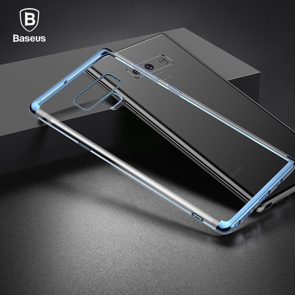 Ốp lưng Silicone dẽo trong suốt viền si Crome màu Baseus Shining Case cho Samsung Galaxy Note 9 (Soft TPU Silicone)