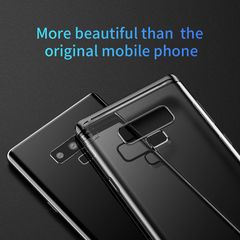 Ốp lưng Silicone dẽo trong suốt viền si Crome màu Baseus Shining Case cho Samsung Galaxy Note 9 (Soft TPU Silicone)