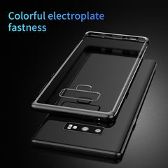 Ốp lưng Silicone dẽo trong suốt viền si Crome màu Baseus Shining Case cho Samsung Galaxy Note 9 (Soft TPU Silicone)