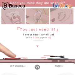 Baseus Finger Ring Holder  đeo tay chống đánh rơi điện thoại hình con mèo bằng kim loại cao cấp ( Baseus Privity Ring Bracket/ Finger Ring Holder)