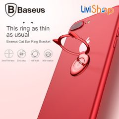 Baseus Finger Ring Holder  đeo tay chống đánh rơi điện thoại hình con mèo bằng kim loại cao cấp ( Baseus Privity Ring Bracket/ Finger Ring Holder)