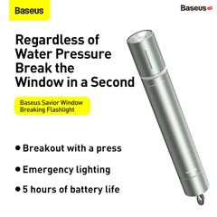 Búa phá kính thoát hiểm tích hợp đèn Flash cứu hộ Baseus Savior Window Breaking Flashlight