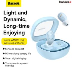 Tai Nghe Không Dây Baseus Bowie WM02 Plus True Wireless Earphones (Bluetooth V5.3, 50h sử dụng, Kích thước nhỏ gọn, Thời Trang, APP Control)