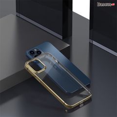 Ốp lưng Silicone dẻo trong suốt viền si màu Baseus Shining Case cho iPhone 12 Series (Soft TPU Silicone, Super Clear Case)