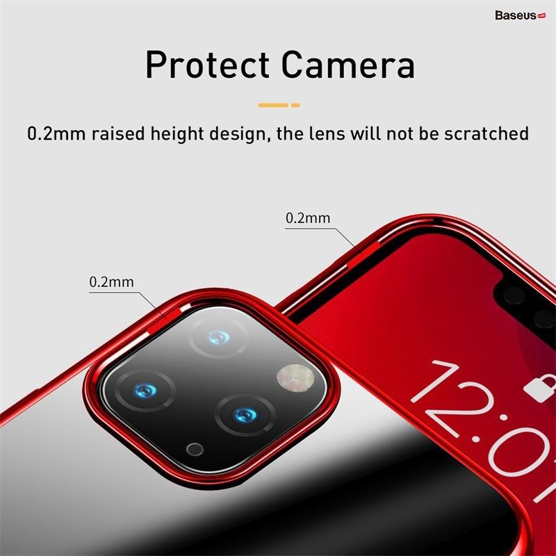 Ốp lưng Silicone dẽo trong suốt viền si Crome màu Baseus Shining Case cho iPhone 11/Pro/Pro Max 2019 ( Soft TPU Silicone Clear Case)