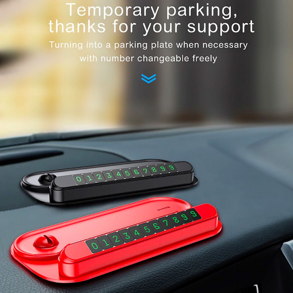 Bộ đế giữ điện thoại trên xe hơi tích hợp bảng số điện thoại Baseus Horizon Silicone Parking Number Card Bracket LV327 (Car Mount / Holder)