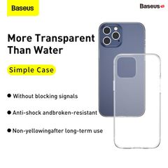 Ốp lưng trong suốt Baseus Simple Case dùng cho iPhone 12 Series (Ultra Slim, High Transparent, Soft TPU Silicone)