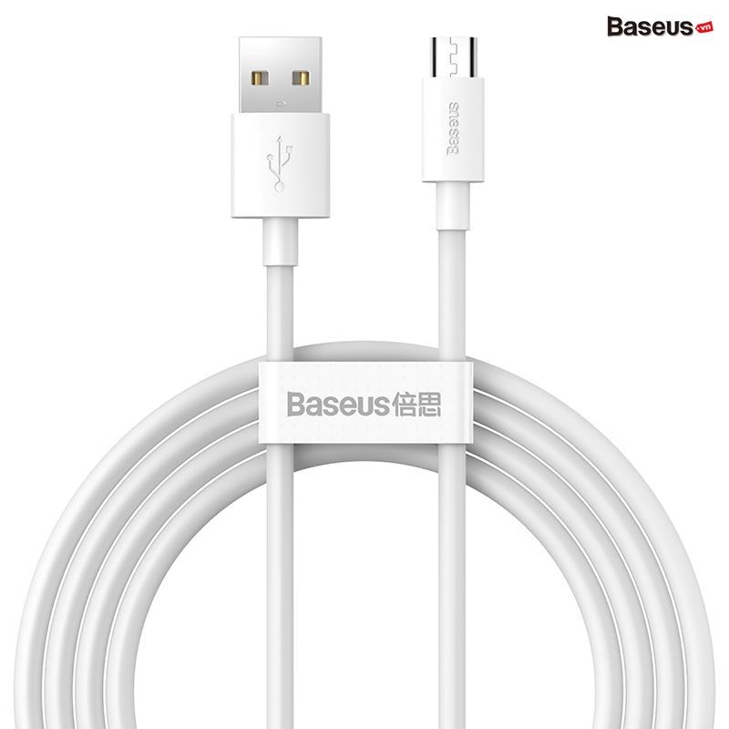 Bộ 02 cáp sạc nhanh Baseus Simple Wisdom (USB to Lightning/Type C/Micro USB, C to iPhone, ABS/TPE, Fast charge and Data Cable）