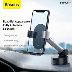 Bộ giá treo điện thoại dùng gắn kính hoặc táp lô trên xe hơi Baseus Simplism Gravity (Car Mount/Holder with Suction Base)