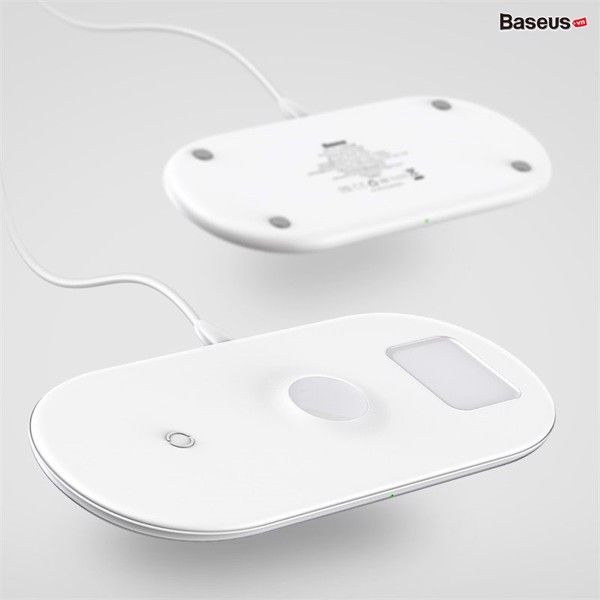 Bộ sạc không dây Baseus Smart 3 in 1 Wireless Charger For Phone, Apple Watch, Airpods (18W Max, Wireless Quick Charger)