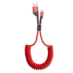 Cáp sạc Lightning dây xoắn đàn hồi Baseus Fish Eye Spring Data dùng cho iPhone / iPad (2A, 1M, Spring Fast Charging Data Lightning Cable)