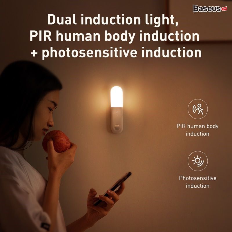 Đèn cảm ứng chuyển động thông minh Baseus Sunshine Series - AISLE Edition (500mAh, Human body Induction/ PIR Intelligent Motion Sensor LED Nightlight)