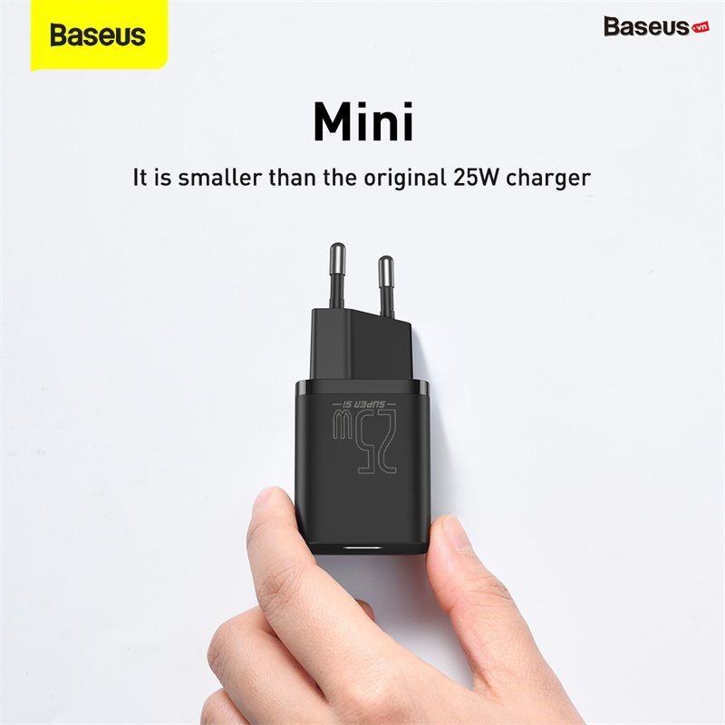 Bộ sạc nhanh Baseus Super Si 1C 25W Quick Charger Sets (PD/QC3.0 Quick charger, With Cable)