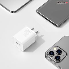 Củ sạc nhanh Baseus Super Si Quick Charger 30W dùng cho iPhone/Samsung/OPPO (30W, Type C, PD/QC3.0 Quick charger)