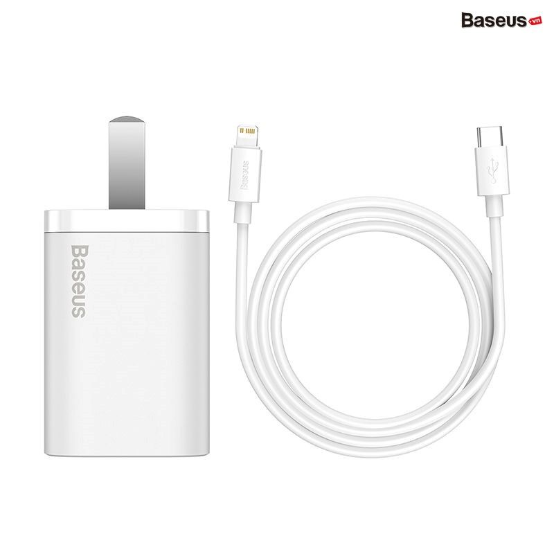 Bộ sạc nhanh, nhỏ gọn Baseus Super Si Quick Charger 20W dùng cho iPhone 12/iP11/XS Max (Type C, 20W/18W, PD/QC3.0 Quick charger)