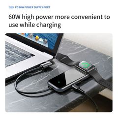 Hub chuyển đa năng tích hợp sạc Apple Watch Baseus Superlative Multifunctional 6 in 1 (Type-C to USB3.0 *2 + HDMI + Audio + PD + iWatch wireless charger)