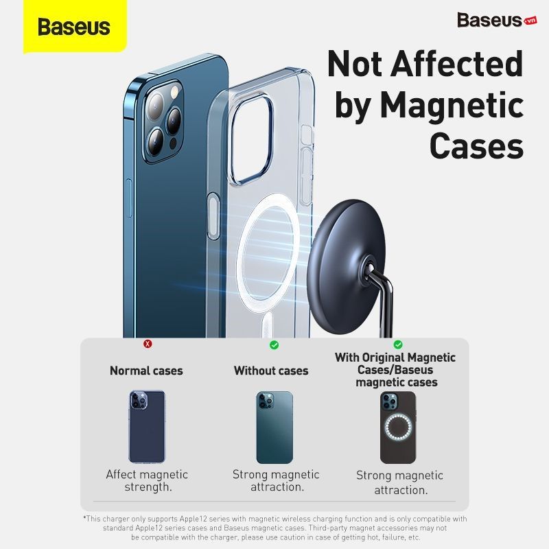 Đế giữ điện thoại magsafe kiêm sạc không dây dành cho các dòng iPhone 12 Baseus Swan 2-in-1 Wireless Magnetic Charging Bracket 20W