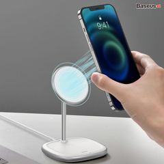 Đế giữ điện thoại tích hợp sạc nhanh không dây Baseus Swan Magnetic Desktop Bracket Wireless Charger cho iPhone 12 series (15W, Magsafe Wireless charge)