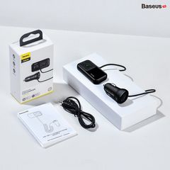 Bộ tẩu sạc đa năng trên xe hơi Baseus T Typed S-16 Wireless MP3 Car Charger (3.5mm, TF card, USB*2, LED screen, Hi-Fi sound quaility)