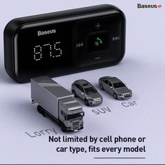 Bộ tẩu sạc đa năng trên xe hơi Baseus T Typed S-16 Wireless MP3 Car Charger (3.5mm, TF card, USB*2, LED screen, Hi-Fi sound quaility)