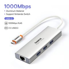 Hub Mở Rộng Baseus PortalJoy Series 4-Port Dùng Cho Laptop Macbook Smartphone (HUB USB 3.0 RJ45 1000Mbps)