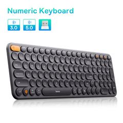 Bàn Phím Không Dây Baseus Creator Wireless Tri-Mode Keyboard cho Laptop/Macbook/iPad (2.4GHz/Bluetooth, Kết nối 3 thiết bị, Thiết Kế Tiện Dụng Với Độ Bền Cao)