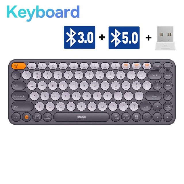 Bàn Phím Không Dây Baseus Creator Wireless Tri-Mode Keyboard cho Laptop/Macbook/iPad (2.4GHz/Bluetooth, Kết nối 3 thiết bị, Thiết Kế Tiện Dụng Với Độ Bền Cao)