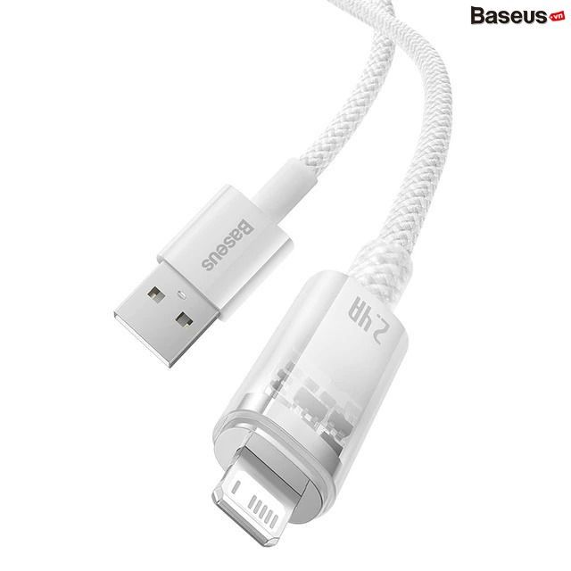 Cáp Sạc Nhanh Tự Ngắt Baseus Explorer Series 2 USB A to Lightning 2.4A dùng cho iPhone/ iPad (Smart Power-Off with Smart Temperature Control,Fast Charging Cable)