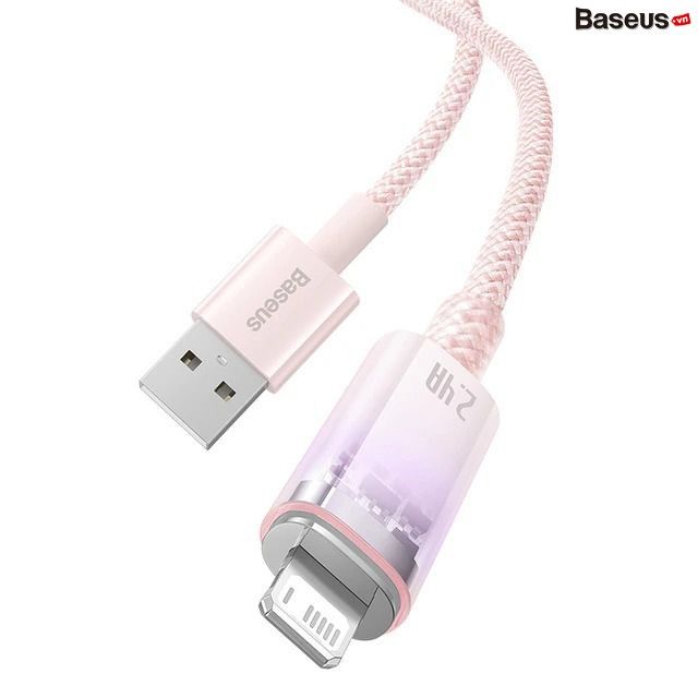 Cáp Sạc Nhanh Tự Ngắt Baseus Explorer Series 2 USB A to Lightning 2.4A dùng cho iPhone/ iPad (Smart Power-Off with Smart Temperature Control,Fast Charging Cable)