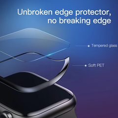 Kính cường lực Full viền 5 lớp chống trầy Baseus Full Screen Curved Tempered Glass dùng cho Apple Watch Series 1/2/3/4 - 38mm/42mm/40mm/44mm (0.23 mm, 3D, Full Coverage Tempered Glass)