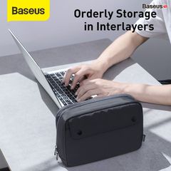 Túi phụ kiện vải dù chống thấm nước Baseus Track Series Extra (Waterproof/Dirt-resistant, Double Case, Digital Device Storage Bag)