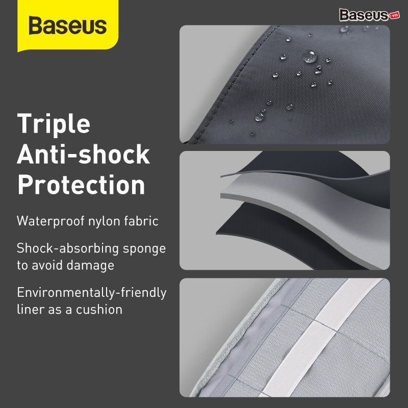Túi phụ kiện vải dù chống thấm nước Baseus Track Series Extra (Waterproof/Dirt-resistant, Double Case, Digital Device Storage Bag)