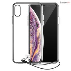 Ốp lưng trong suốt có dây đeo tay Baseus Transparent Key Phone Case dùng cho iPhone X/ XS/ XR/ XS Max ( TPU Soft Silicone, Dirt-resistant, Prevent Dropping Case)