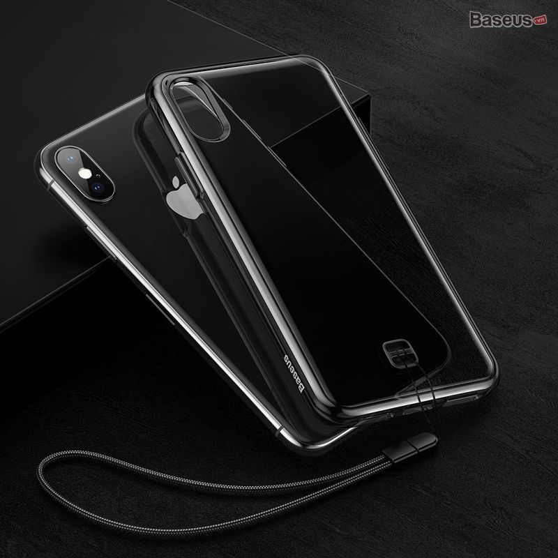 Ốp lưng trong suốt có dây đeo tay Baseus Transparent Key Phone Case dùng cho iPhone X/ XS/ XR/ XS Max ( TPU Soft Silicone, Dirt-resistant, Prevent Dropping Case)