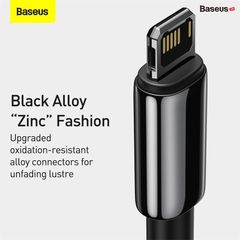 Cáp sạc Lightning siêu bền dùng iPhone/iPad Baseus Tungsten Gold Lightning (USB to Lightning, 2.4A Fast Charging & Data Cable)