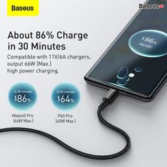 Cáp sạc nhanh Baseus Tungsten Gold Type C Fast Charging Data Cable (100W/66W/ 480Mbps, Fast Charge Cable)