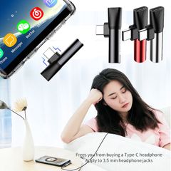 Đầu chuyển Type C sang Audio 3.5mm và Type C Baseus L41 (Type C Male to Type C Female + 3.5mm Female Adapter)