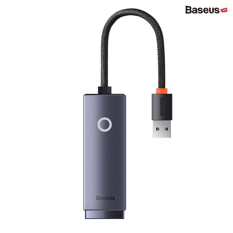 Hub Chuyển Đổi Kết Nối USB/Type C to LAN RJ-45 Baseus Lite Series Ethernet Adapter (100Mbps/1000Mbps, Aluminum Alloy, USB/Type C to LAN Port)