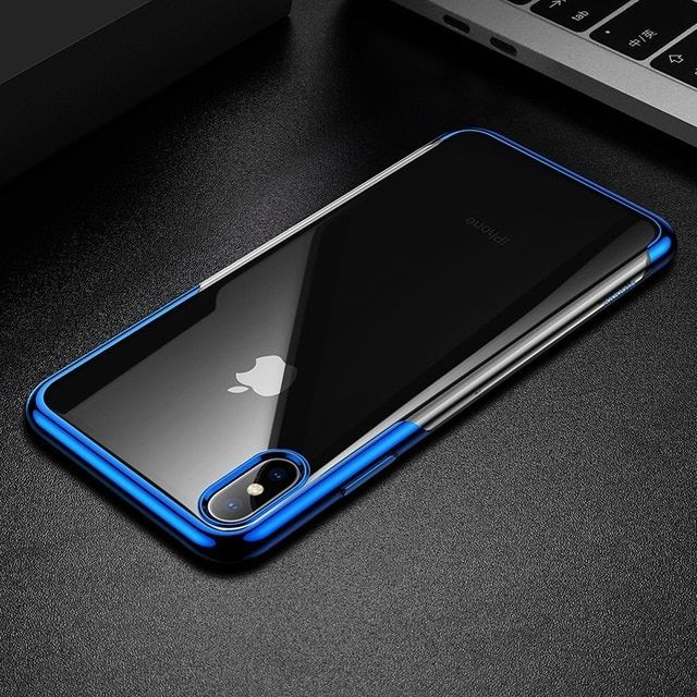 Ốp lưng Silicone dẽo trong suốt viền si Crome màu Baseus Shining Case cho iPhone XR/ XS/ XS Max ( Soft TPU Silicone)