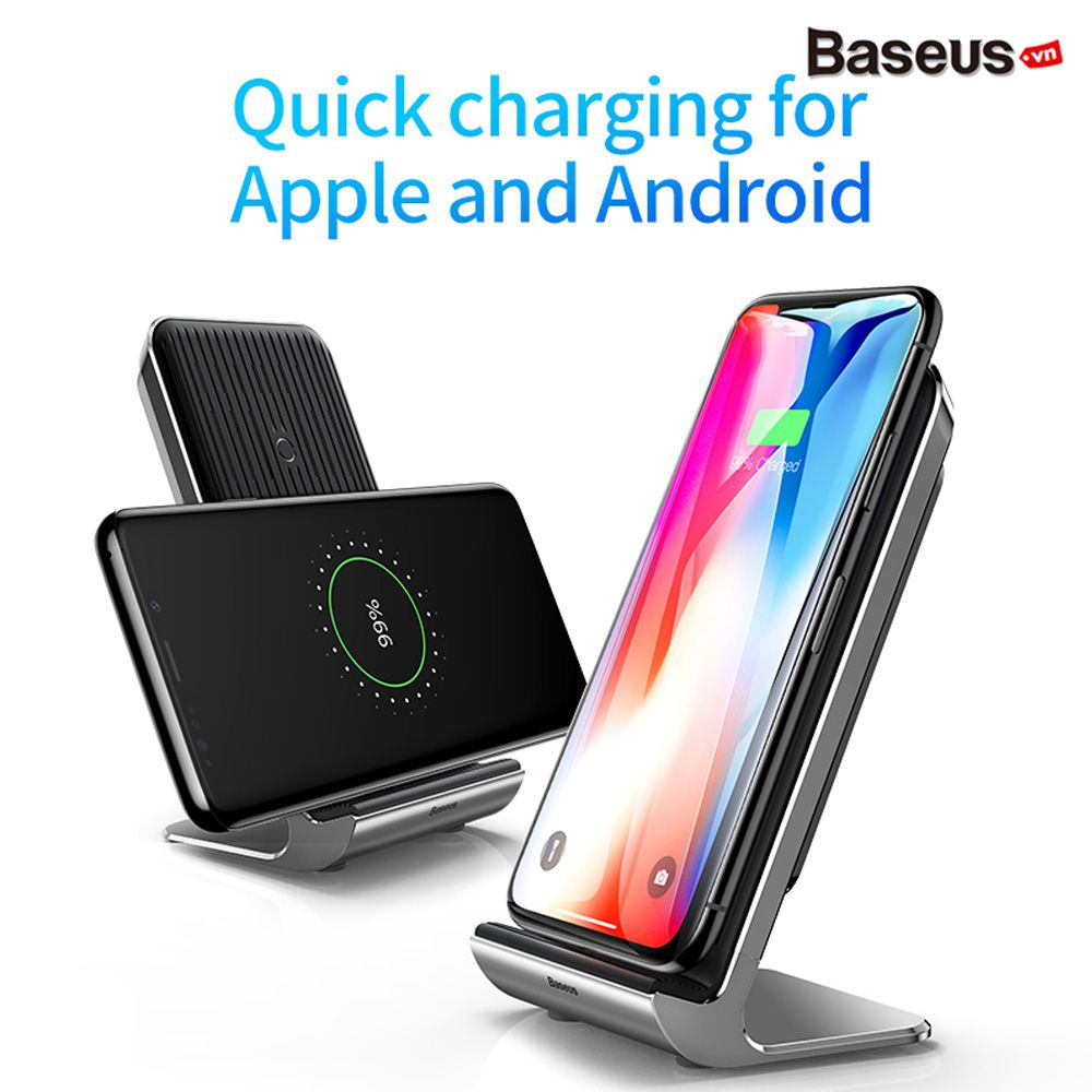 Đế sạc nhanh không dây tích hợp quạt tản nhiệt Baseus  LV338 cho iPX/ XR/ XS/ Max/ Samsung  (10W, Qi Wireless Quick Charge)