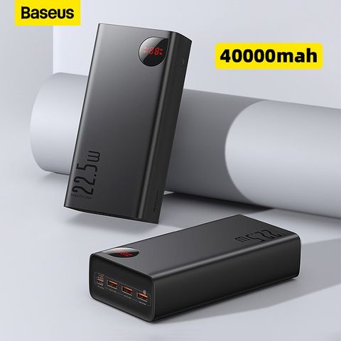 Pin Sạc Dự Phòng Baseus Adaman Digital Display Fast Charge Power Bank 40000mAh 22.5W (With Simple Series Charging Cable USB to Type-C 0.3m Black)